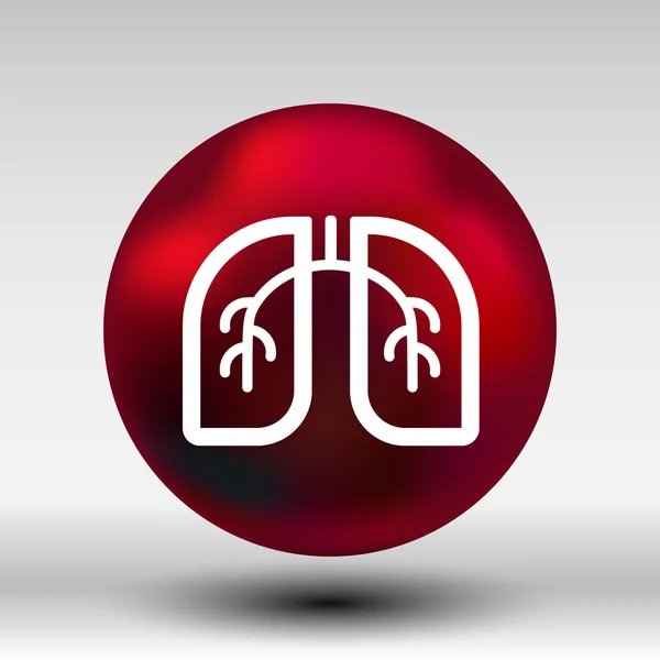 Icona polmonare isolata su sfondo bianco. ARTE VETTORE — Vettoriale Stock