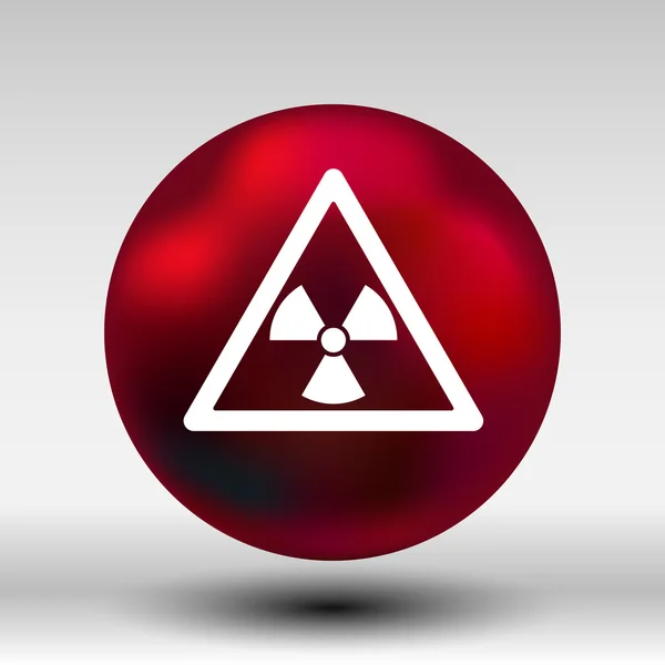 Знак радиационного вектора значок осторожности атомной энергии атома — стоковый вектор