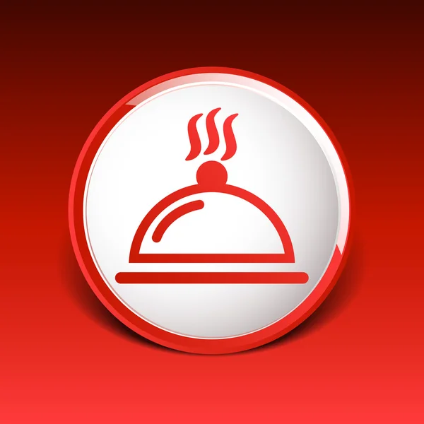 Prato de comida que serve ícone de sinal utensílios de mesa de comida logotipo — Vetor de Stock