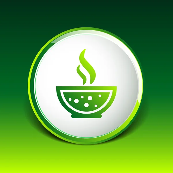 Tazón de sopa caliente con cuchara Line Art. Icono aislado — Vector de stock