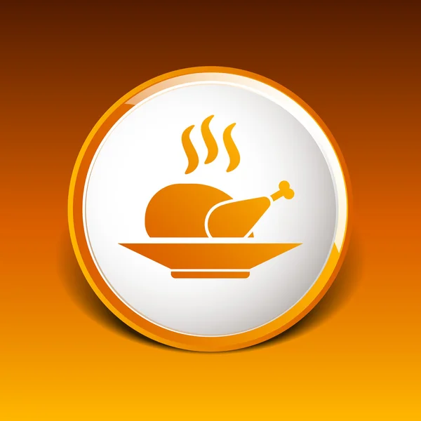 Κοτόπουλο εικονίδιο λογότυπο ζεστό γεύμα μαγείρεμα σχαρών — Διανυσματικό Αρχείο