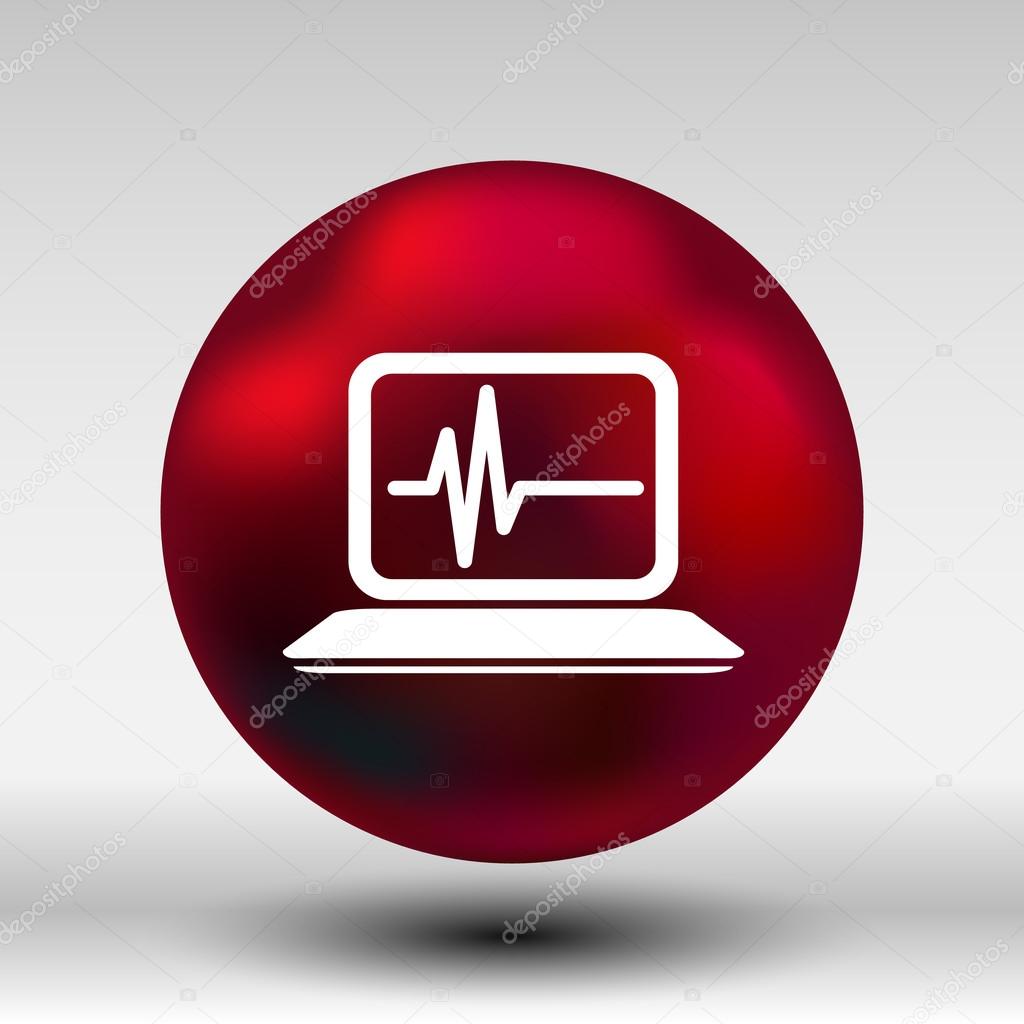 Computer diagnostics icon laptop test isolated technical.