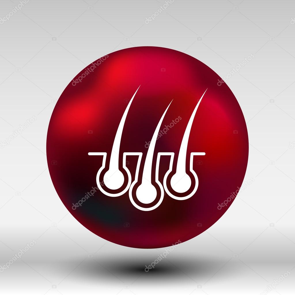 Hair icon isolated human removal grow medical bulb.