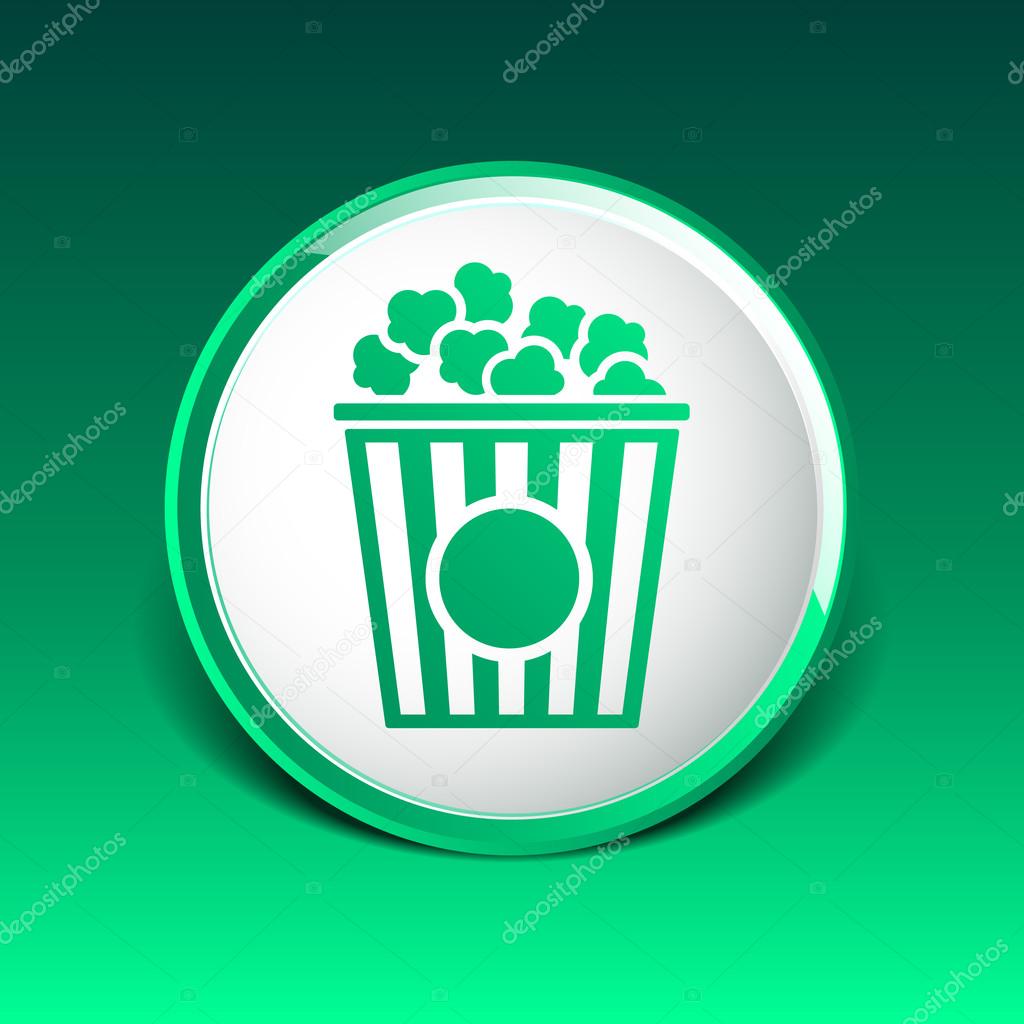 Popcorn design on blue background,clean vector logo.