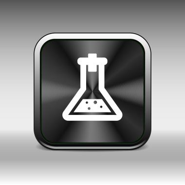 Chemical flask icon laboratory glass beaker lab vector