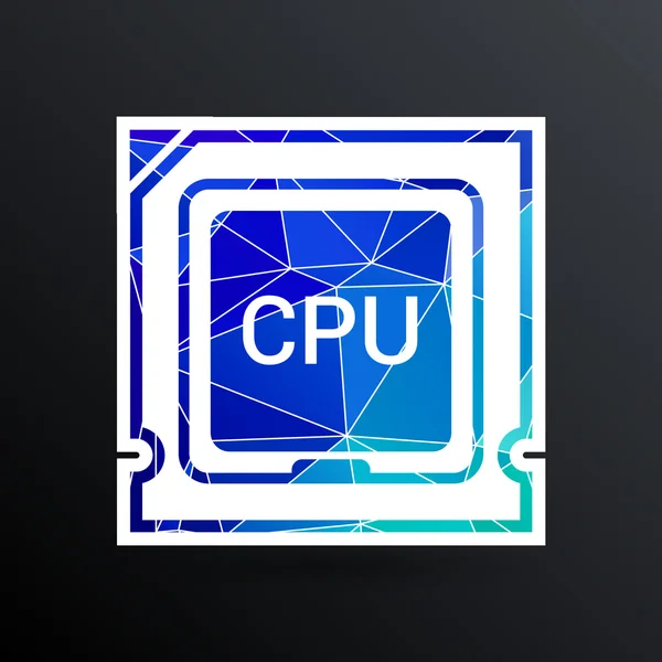 Icono del proceso de símbolo de signo de microprocesador cpu — Vector de stock