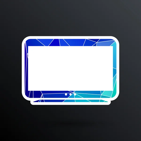 Tv icono vector pantalla plana hd lcd — Vector de stock