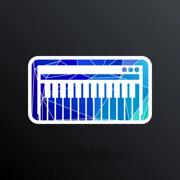 Schwarzer Synthesizer Keyboard Piano Musik Icon Vektor — Stockvektor