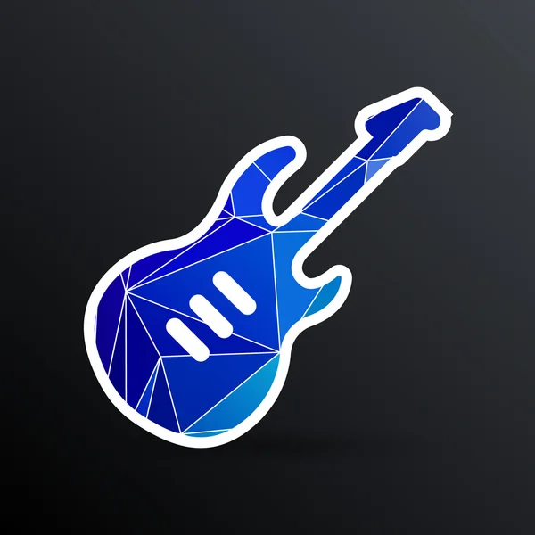 Icono de guitarra con sombra larga melodía eléctrica — Archivo Imágenes Vectoriales