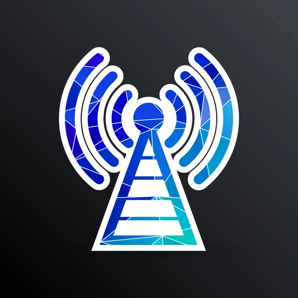 Antena icon turn radio catarg semnal antena vector reţea — Vector de stoc