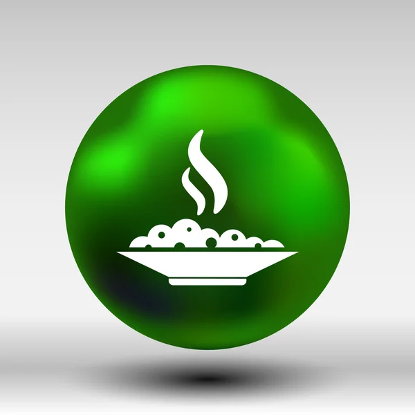 Taza de comida caliente recipiente humeante logotipo del patio de alimentos — Vector de stock