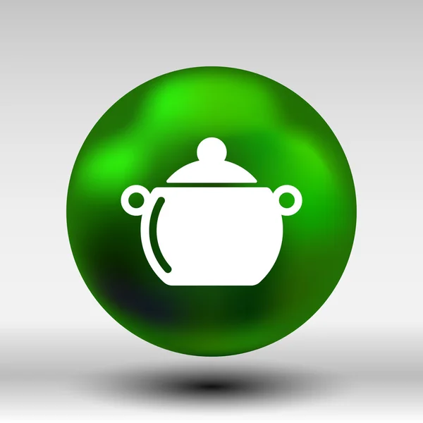 Logo pot casserole cuisson Vecteur image signe — Image vectorielle