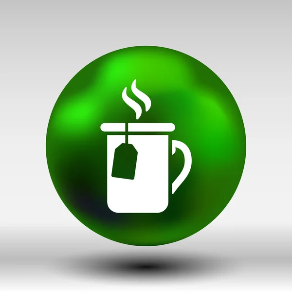Logo café té aislado decoración taza verde — Archivo Imágenes Vectoriales