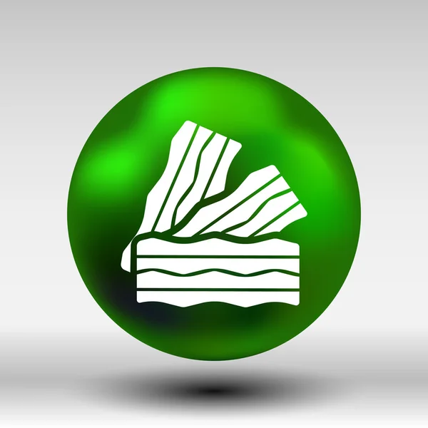 Logotipo del tocino Piezas de jamón fresco aisladas — Vector de stock
