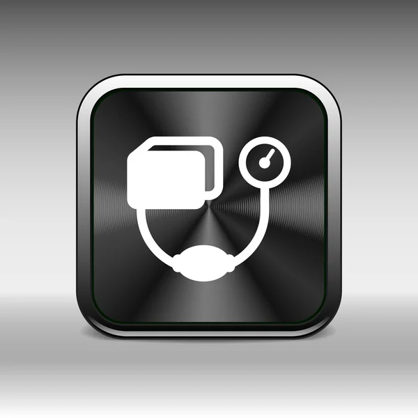 Tonometer platte pictogram. Blood Pressure Checker medische — Stockvector