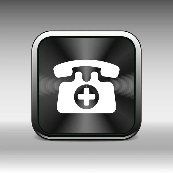 Señal de llamada de emergencia icono vector fuego número de teléfono botón . — Vector de stock