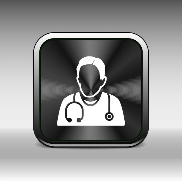 Doktor s stetoskop kolem jeho krku ikony — Stockový vektor