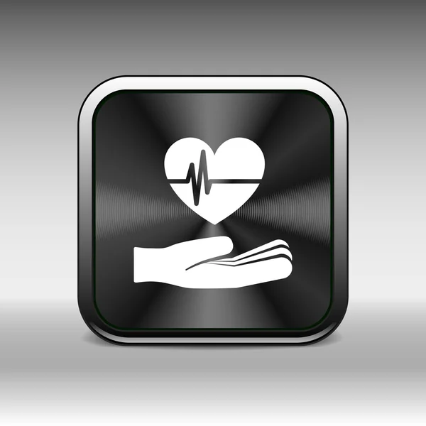 Herz ecg in hand icon abstrakt logo typ — Stockvektor