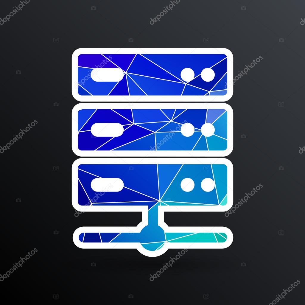 Flat Computer Server system icon vector illustration.