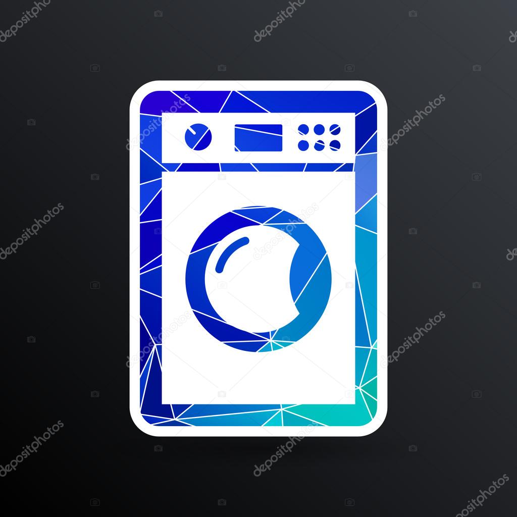Washing machine icon laundromat vector clothing electric clear .