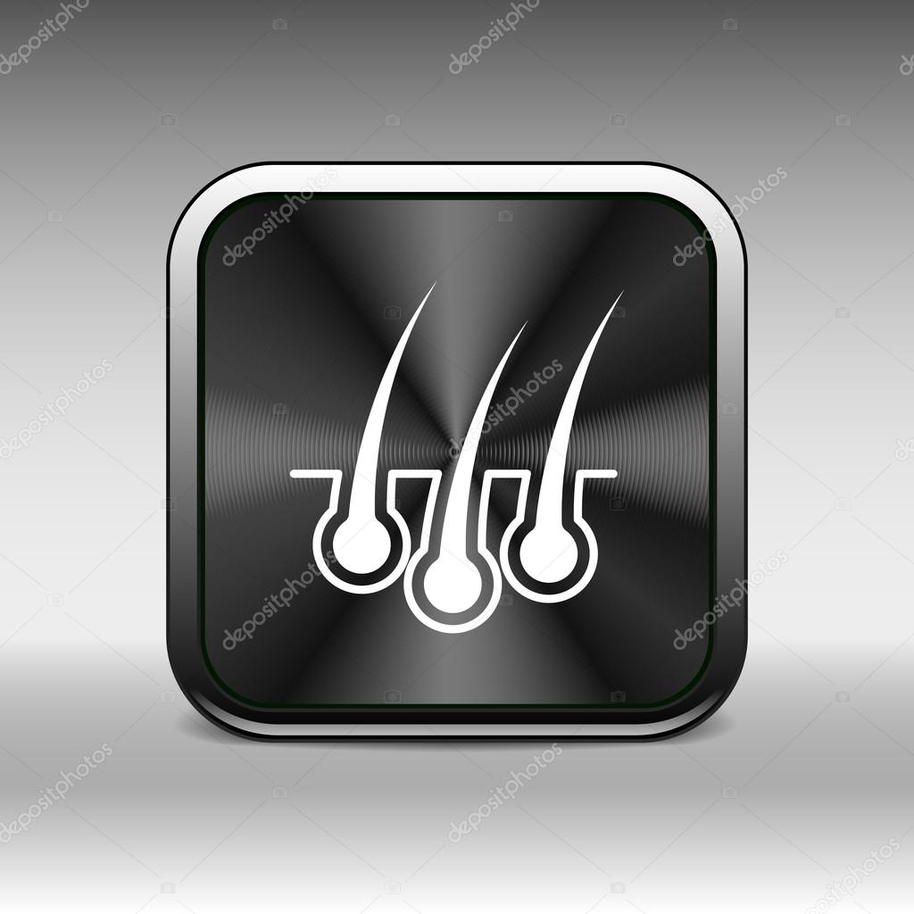 Hair icon isolated human removal grow medical bulb.