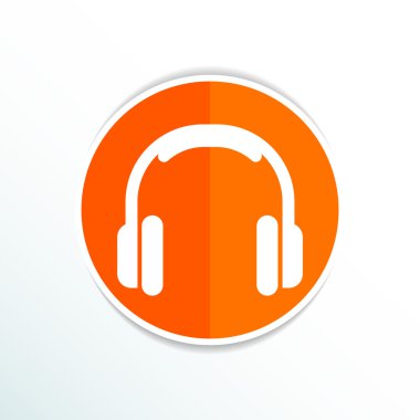 izole kulaklık simge vektör müzik dinlemek funky beyaz stereo