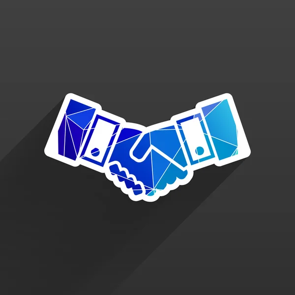 Handshake vecteur icône merlu vecteur réunion d'affaires — Image vectorielle