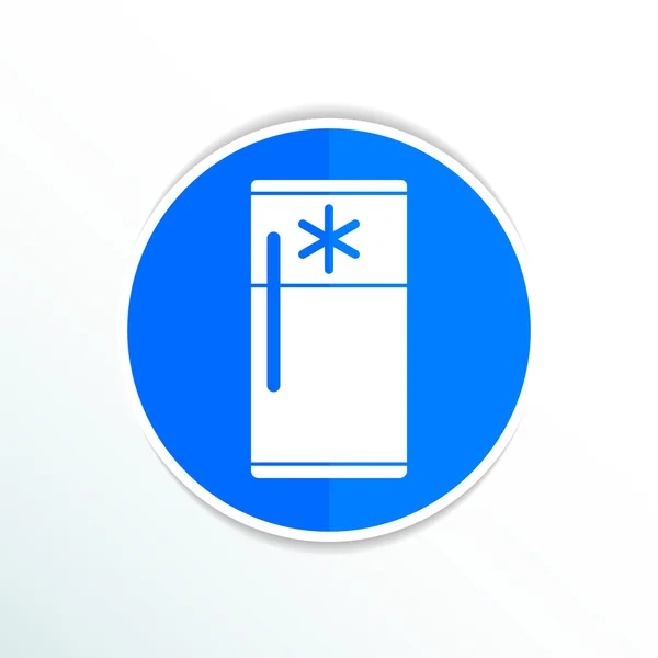 Refrigerador icono cocina fría objeto muebles eléctrico — Vector de stock