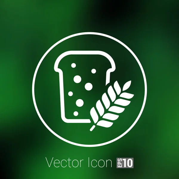 Bröd utsmyckade design bakgrund logotyp korn måltid bun — Stock vektor