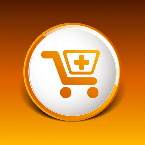 Ilustração ícone de carrinho de compras isolado com um sinal de farmácia —  Vetores de Stock