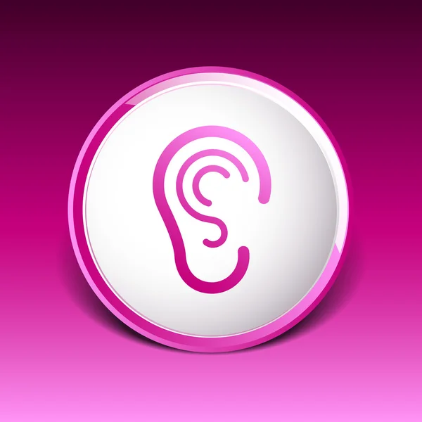 Oreille icône écouter vecteur entendre sourd signe humain — Image vectorielle