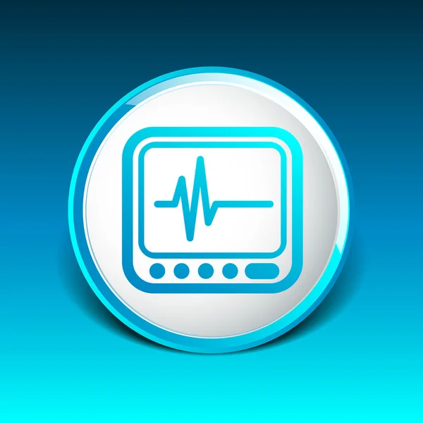 Vector Display with Cardiogram Icon — Stock Vector