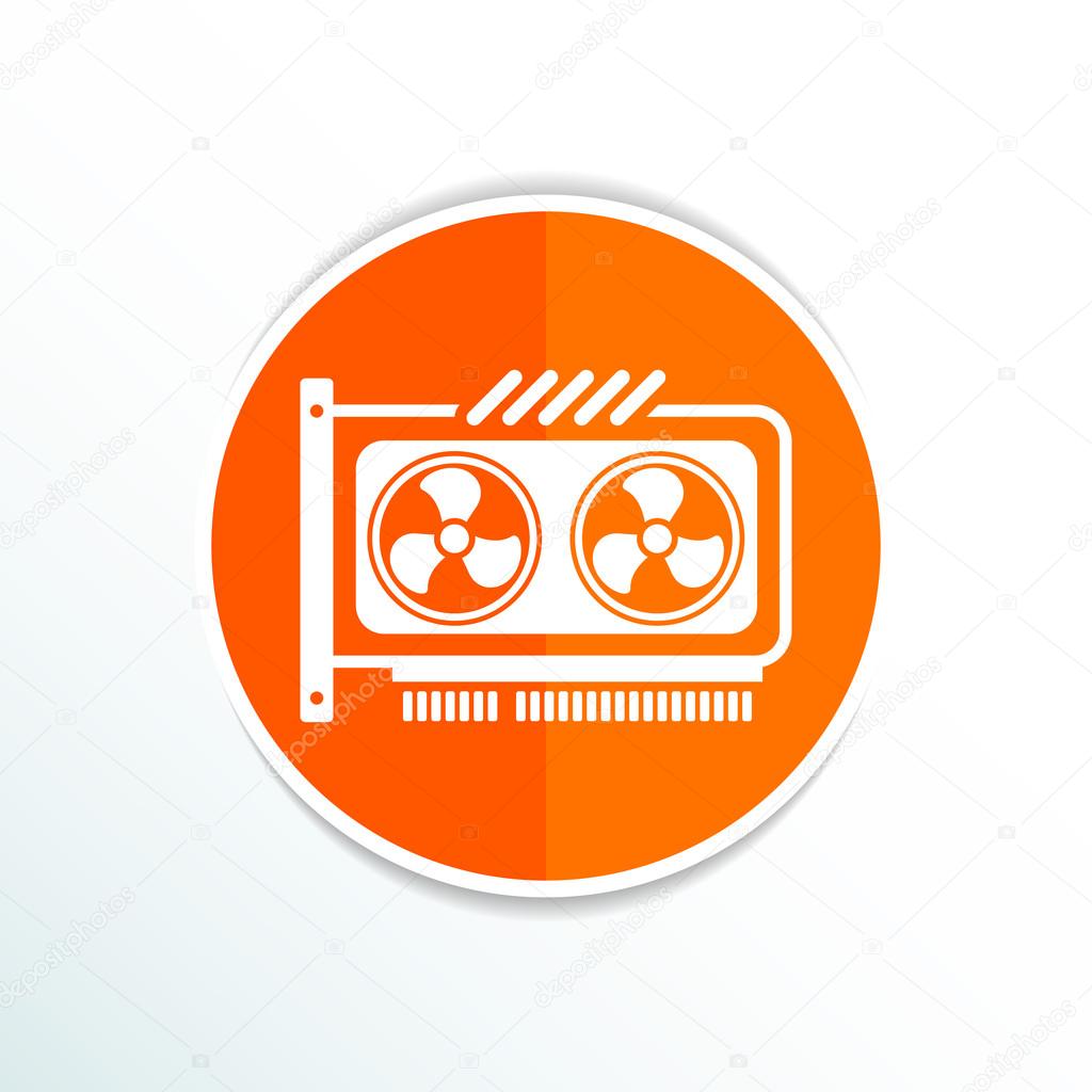 GPU or Computer graphic card icon component.