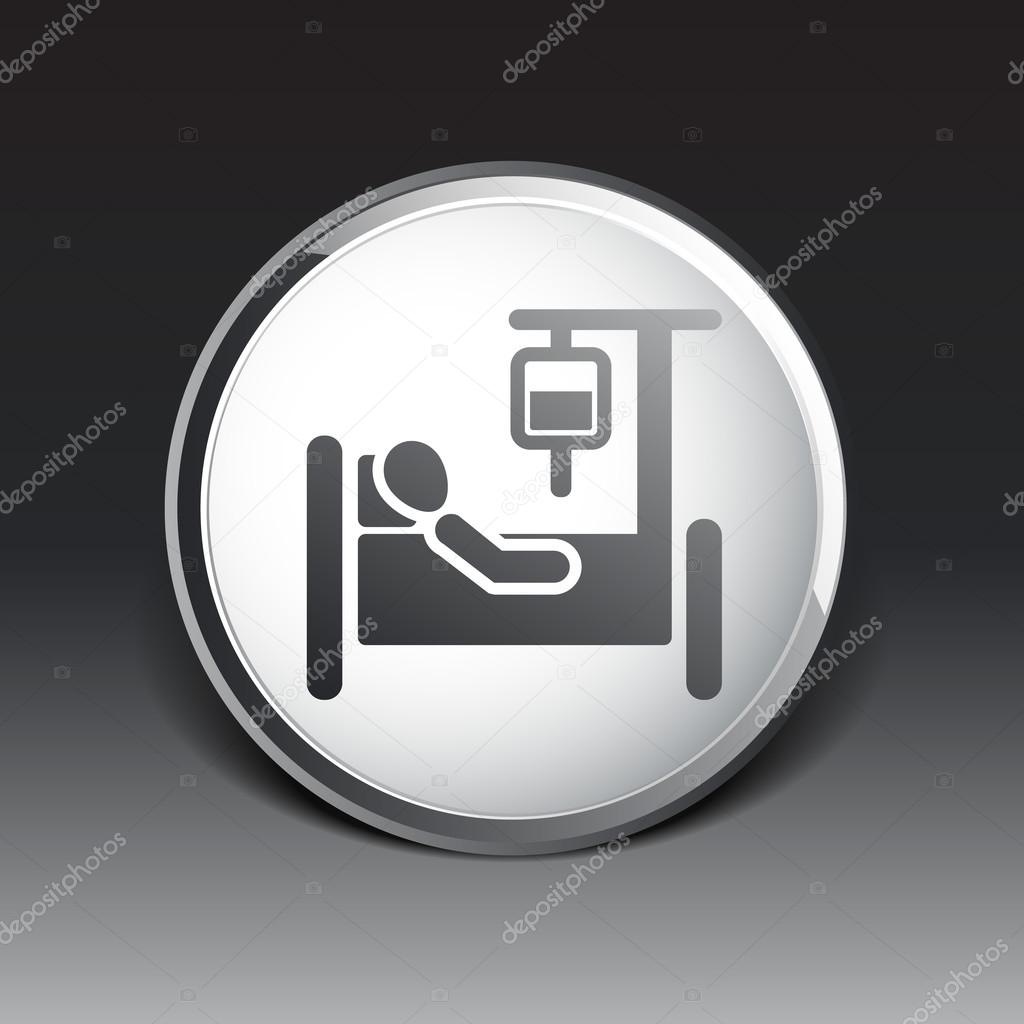Hospital stretcher bed iv icon isolated recovery injecting intravenous.