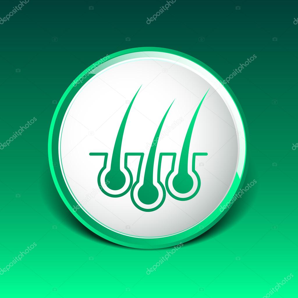 Hair icon isolated human removal grow medical bulb.