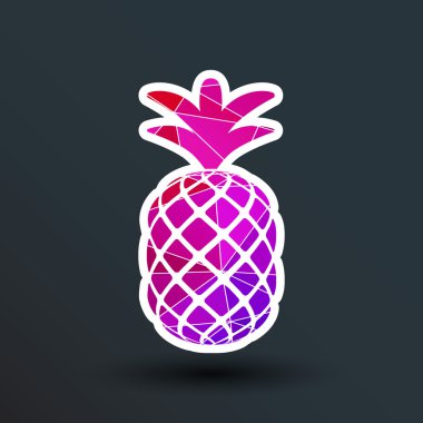 Ananas portre karikatür kroki elle çizilmiş illüstrasyon