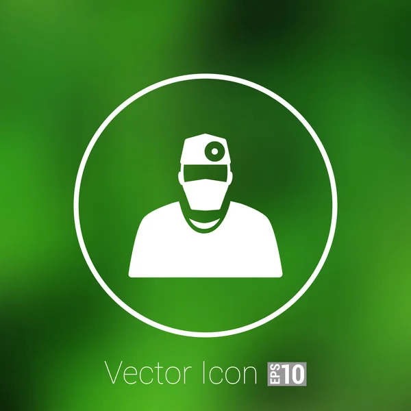 Doctor with stethoscope around his neck icon — Stock Vector