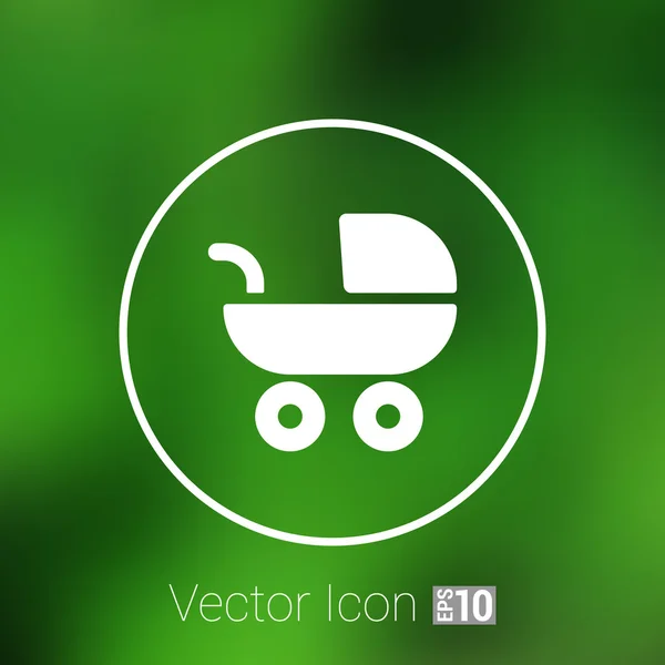 Baby wandelwagen pictogram, moederschap wiel illustratie geboren pram — Stockvector