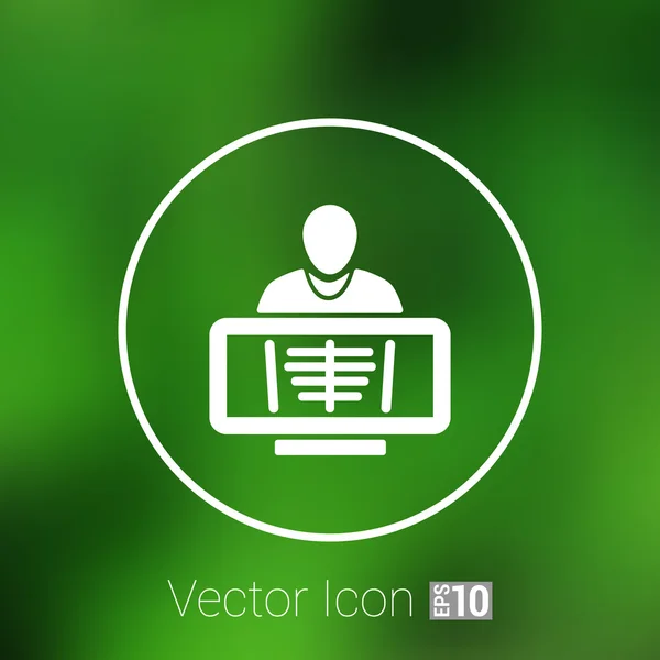 Rentgenové hrudní koš symbol pro stažení ikony — Stockový vektor