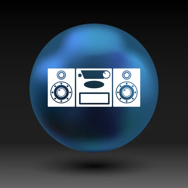 Icono del centro de música Ilustración vectorial arte audio — Vector de stock
