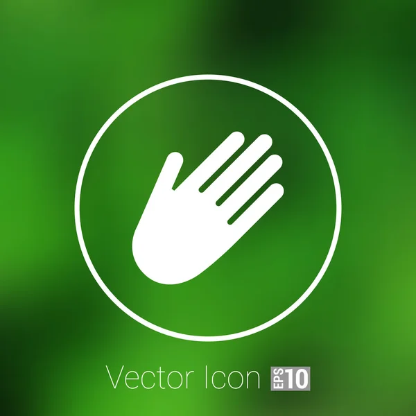 Mano vector icono palmera símbolo gráfico signo de línea — Vector de stock