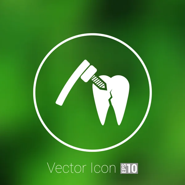 Outil de traitement dentaire icône soin dent de forage — Image vectorielle