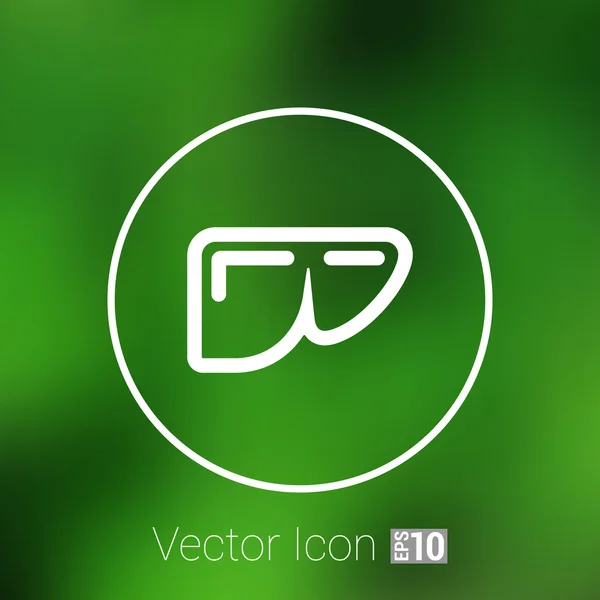 Ilustración vectorial de moderno b falta icono hígado — Vector de stock