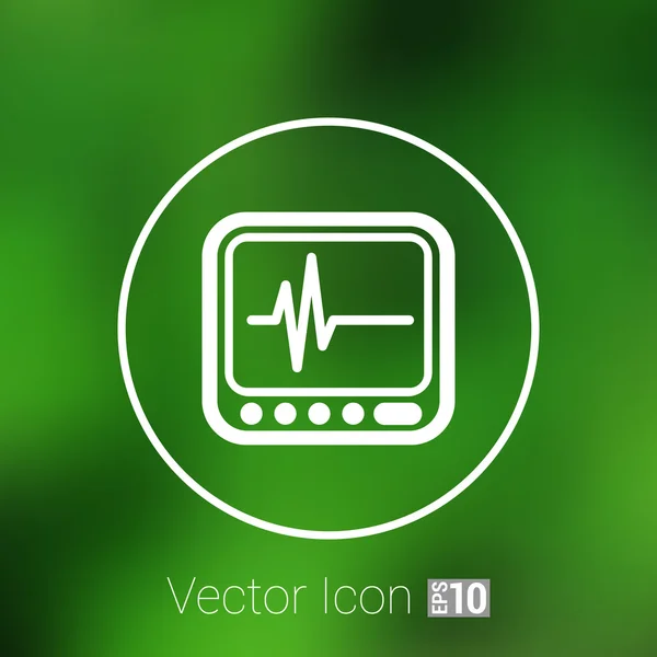 Pantalla Vectorial con Icono de Cardiograma — Archivo Imágenes Vectoriales