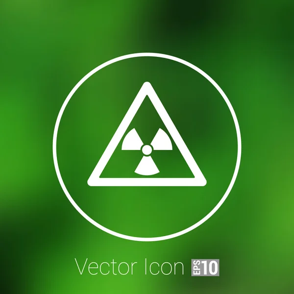 Teken stralingsvermogen vector pictogram Let op nucleaire atoom — Stockvector