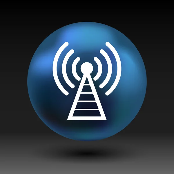 Antena icon turn radio catarg semnal antena vector reţea — Vector de stoc