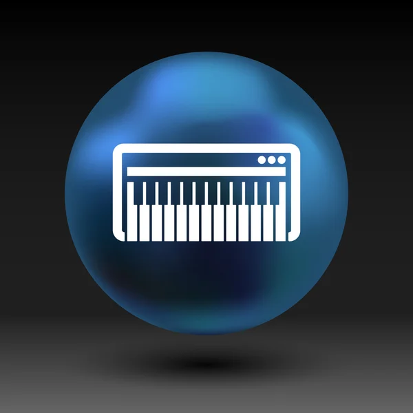 Zwarte synthesizer toetsenbord pianomuziek pictogram vector — Stockvector