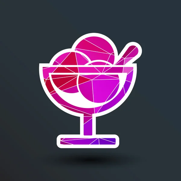 Logo con tres bolas de helado de alimentos — Vector de stock