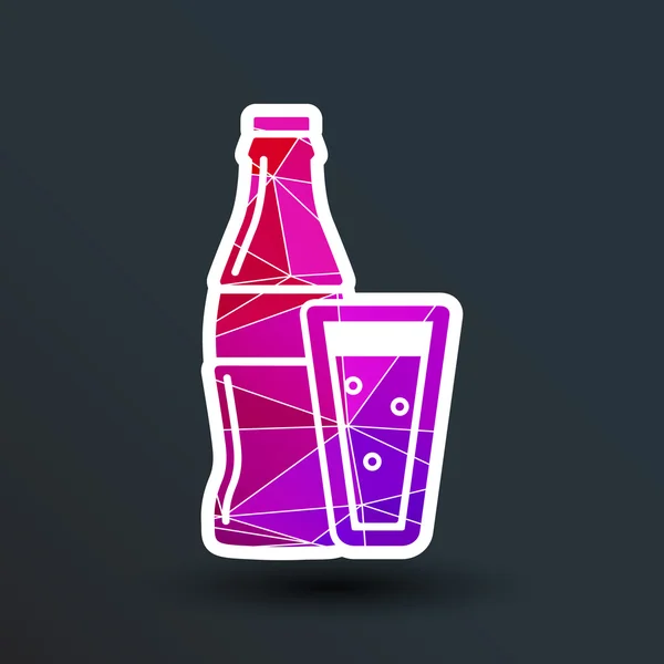 Frisdrank fles ontwerp concept logo vector teken lijn — Stockvector