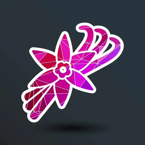 Vanilya çiçek ve vanilya pods vektör Logo — Stok Vektör